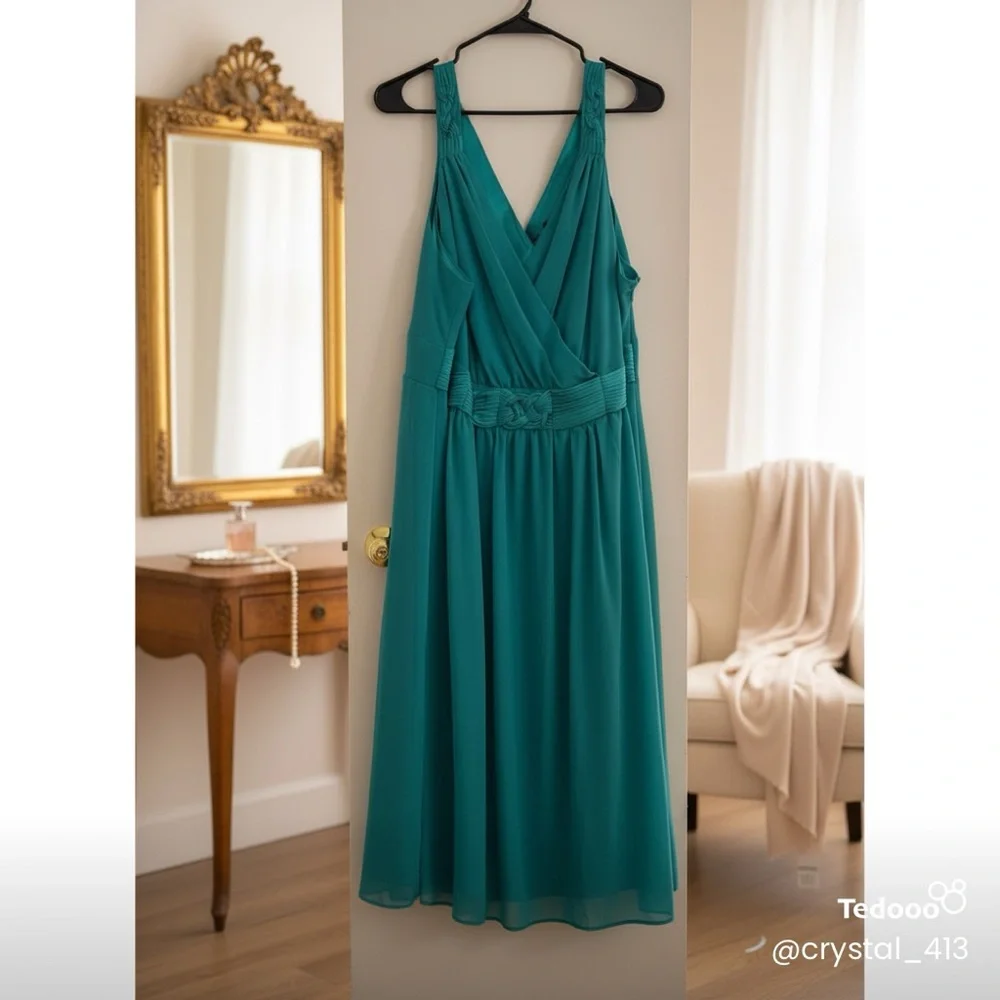 Lane Bryant Teal Midi Dress - Picture 1 of 1
